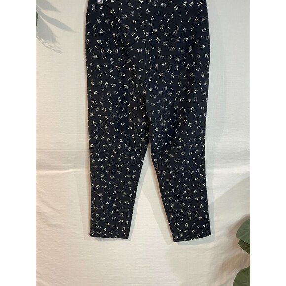 Sisley Women's Music Note Print High-Waisted Pants Size 4 - Picture 1 of 15